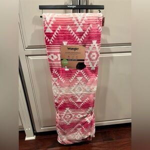 Wrangler Pink and White Ultra Soft Twin Blanket